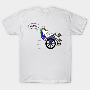 Wheelchair Unicorn - It Was Worth It!! T-Shirt